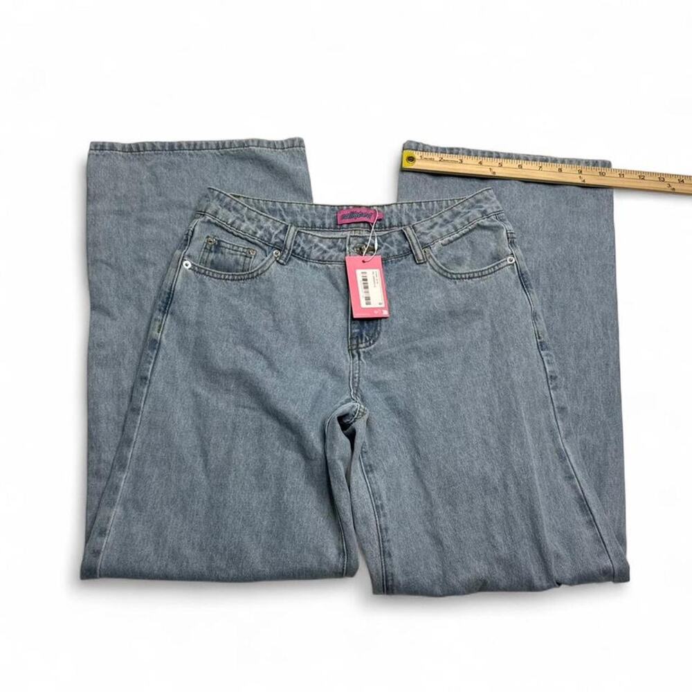 Edikted blue wide leg jeans Size S NWT - Picture 6 of 7
